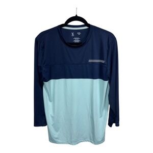 Xersion Quick-Dri Long Sleeve Shirt Blue Colorblock Athletic Top Boys‎ XXL 22H